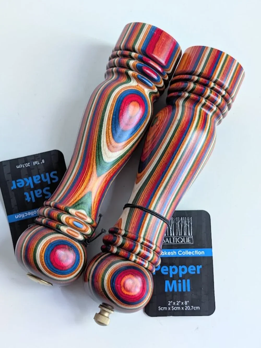 NWT Baltique Marrakesh Collection Refillable Salt Shaker & Pepper Grinder 8